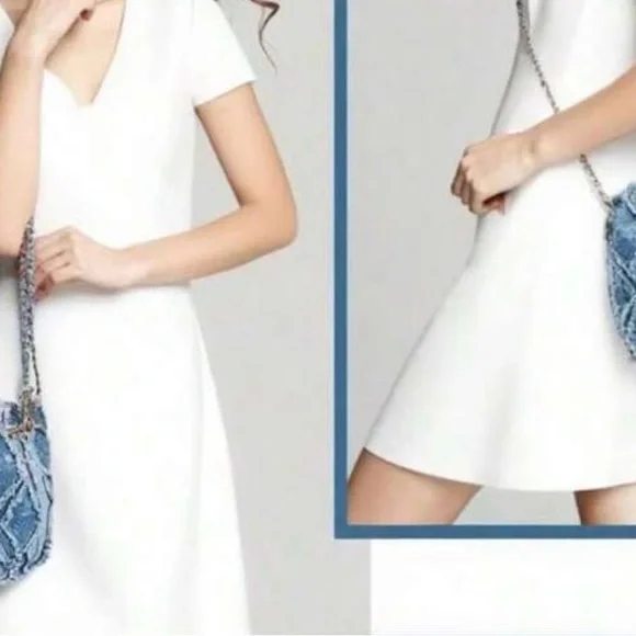 Stylish Blue Denim Bag with Chain Strap - Picture 5 of 7